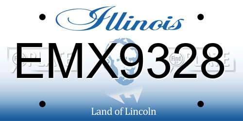 EMX9328 Illinois License Plate