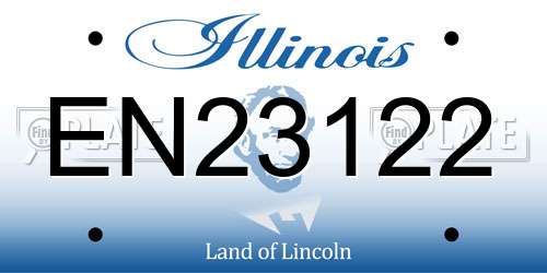 EN23122 Illinois License Plate