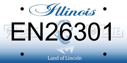 EN26301 Illinois License Plate