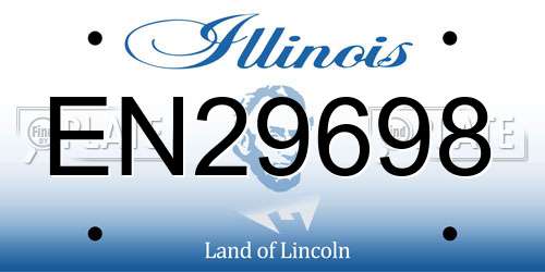 EN29698 Illinois License Plate