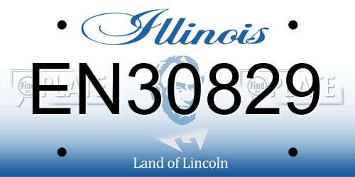 EN30829 Illinois License Plate