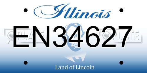 EN34627 Illinois License Plate