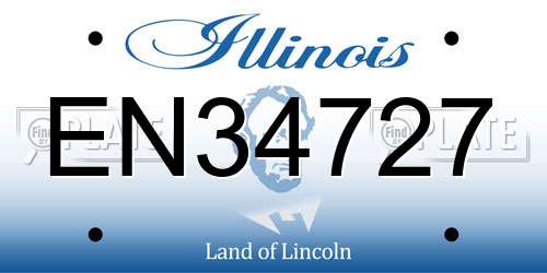 EN34727 Illinois License Plate