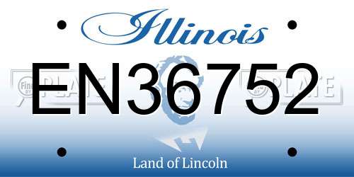 EN36752 Illinois License Plate