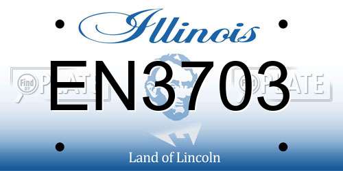 EN3703 Illinois License Plate