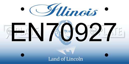 EN70927 Illinois License Plate