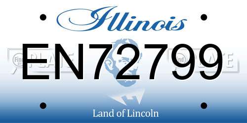 EN72799 Illinois License Plate