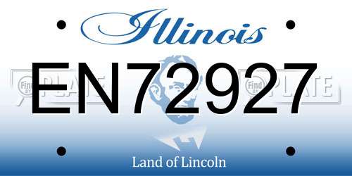 EN72927 Illinois License Plate