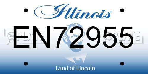 EN72955 Illinois License Plate