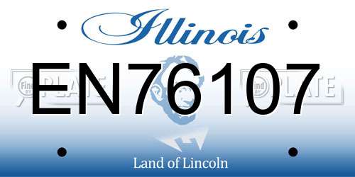 EN76107 Illinois License Plate