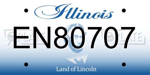 EN80707 Illinois License Plate