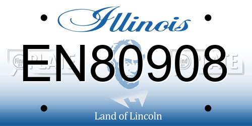 EN80908 Illinois License Plate