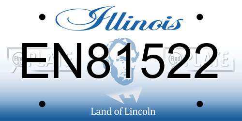 EN81522 Illinois License Plate