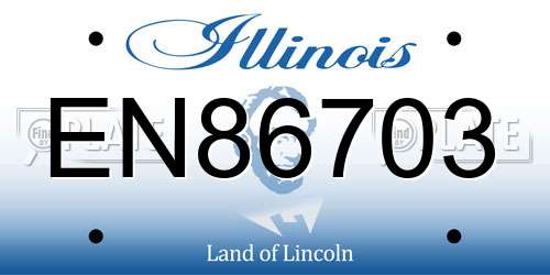 EN86703 Illinois License Plate