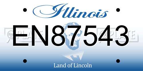 EN87543 Illinois License Plate