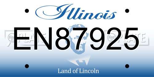 EN87925 Illinois License Plate