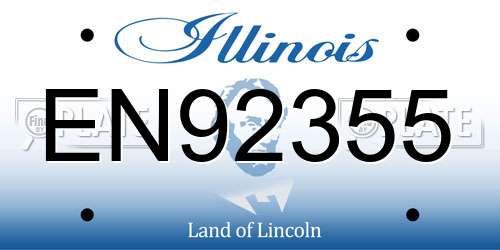 EN92355 Illinois License Plate
