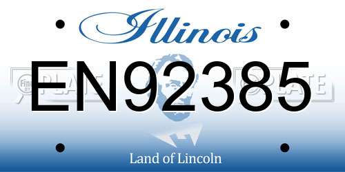 EN92385 Illinois License Plate