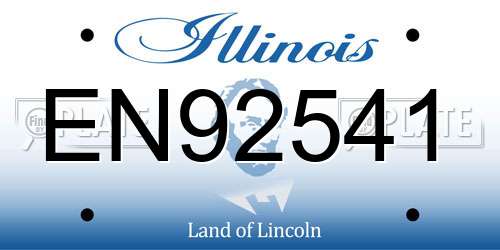 EN92541 Illinois License Plate