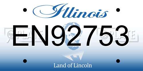 EN92753 Illinois License Plate