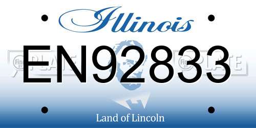 EN92833 Illinois License Plate