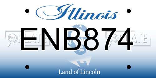 ENB874 Illinois License Plate