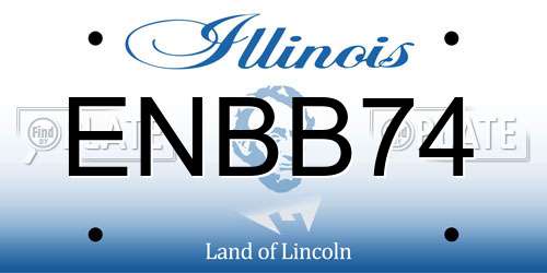 ENBB74 Illinois License Plate