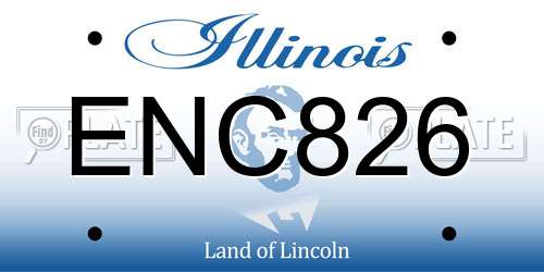 ENC826 Illinois License Plate