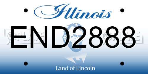 END2888 Illinois License Plate