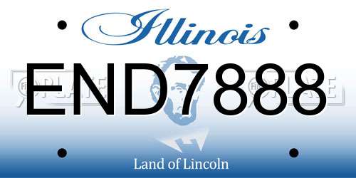 END7888 Illinois License Plate