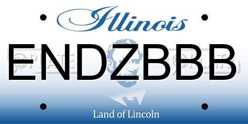 ENDZBBB Illinois License Plate