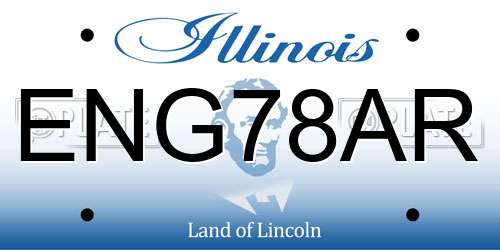 ENG78AR Illinois License Plate