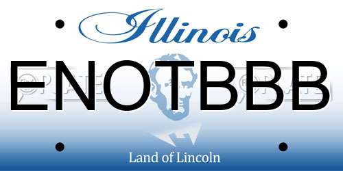 ENOTBBB Illinois License Plate