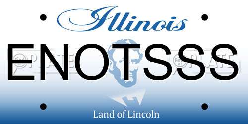ENOTSSS Illinois License Plate