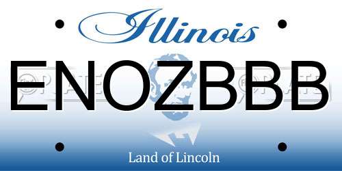 ENOZBBB Illinois License Plate