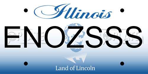 ENOZSSS Illinois License Plate
