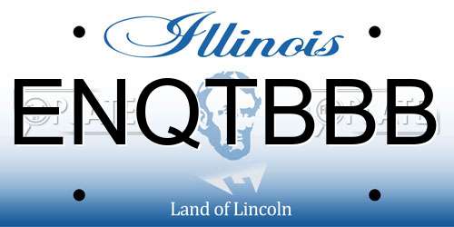 ENQTBBB Illinois License Plate