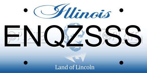 ENQZSSS Illinois License Plate