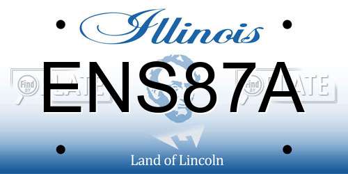 ENS87A Illinois License Plate