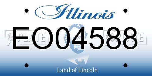 EO04588 Illinois License Plate