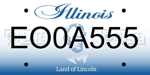 EO0A555 Illinois License Plate