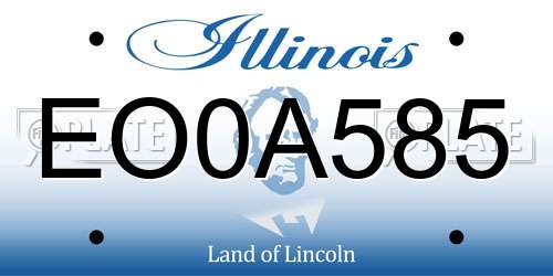 EO0A585 Illinois License Plate
