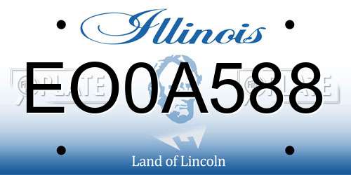 EO0A588 Illinois License Plate