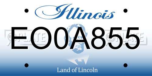 EO0A855 Illinois License Plate