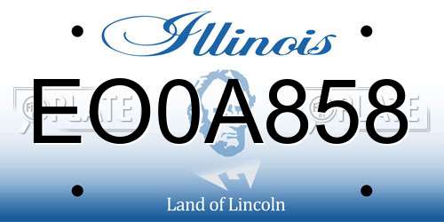 EO0A858 Illinois License Plate