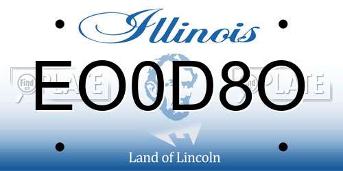 EO0D8O Illinois License Plate