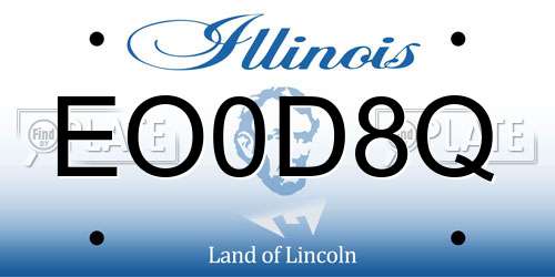 EO0D8Q Illinois License Plate