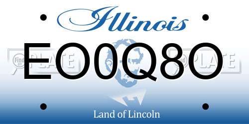 EO0Q8O Illinois License Plate