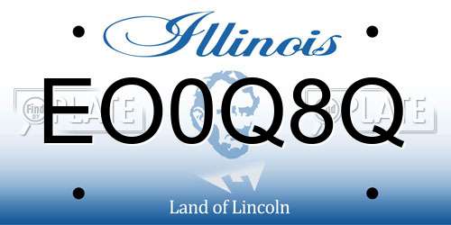 EO0Q8Q Illinois License Plate