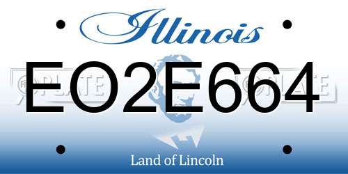 EO2E664 Illinois License Plate